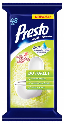 Ściereczki czyszczące Presto do toalet '48